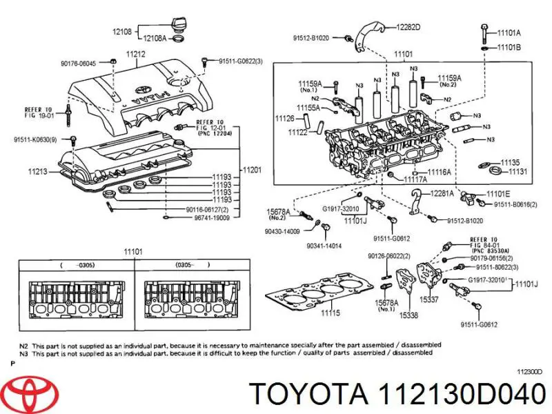 112130D040 Toyota junta de la tapa de válvulas del motor