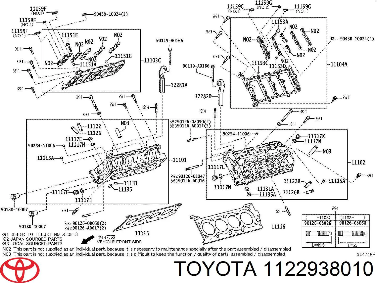 1122938010 Toyota junta, adaptador de filtro de aceite