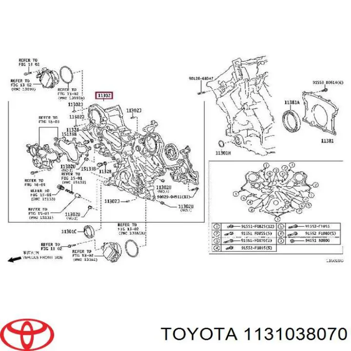 1131038070 Toyota tapa de correa de distribución