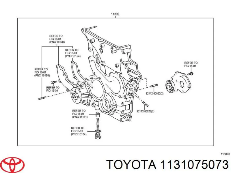 1131075073 Toyota tapa de correa de distribución