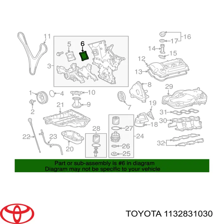 Comprar 1132831030 Toyota Junta de tapa frontal del motor