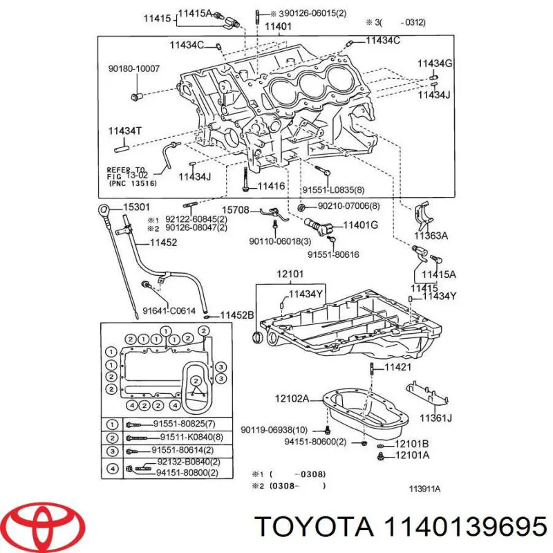 1140139695 Toyota bloque motor