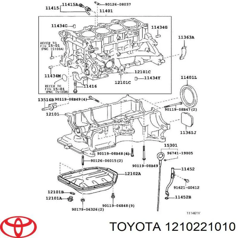 1210221010 Toyota cárter de aceite