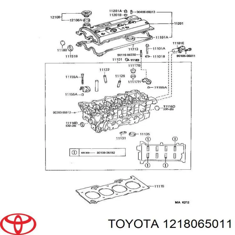 1218065011 Toyota tapa de tubo de llenado de aceite