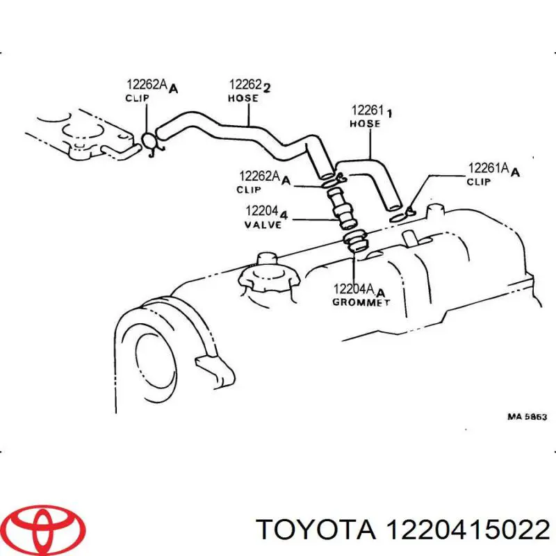 Válvula, ventilación cárter Toyota 1220415022 precio, desde 16,33 EUR