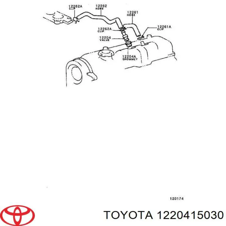 Válvula, ventilaciuón cárter para Toyota Carina (T17)