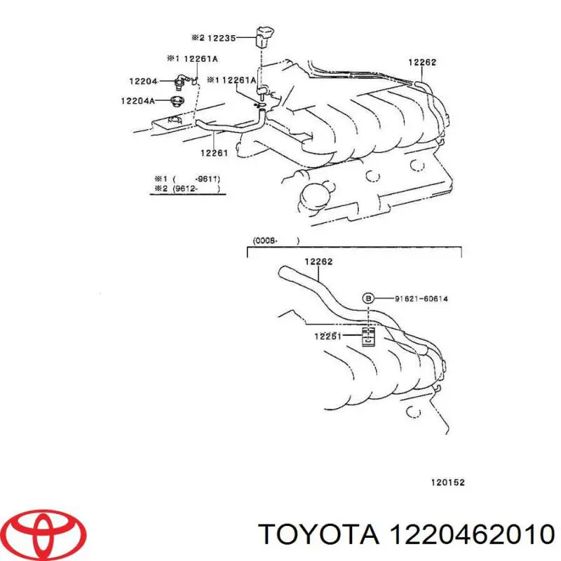 Válvula, ventilaciuón cárter para Toyota Land Cruiser (J9)