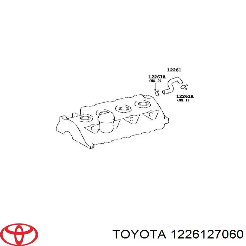 1226127060 Toyota tubo de ventilacion del carter (separador de aceite)