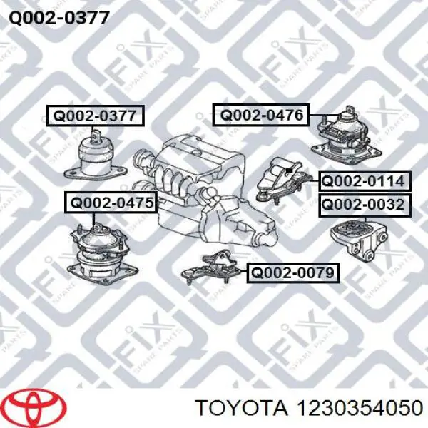 Soportes de motor trasero Toyota 1230354050 precio, desde 54,38 EUR
