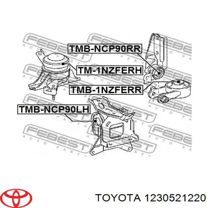 1230521220 Toyota soporte de motor derecho