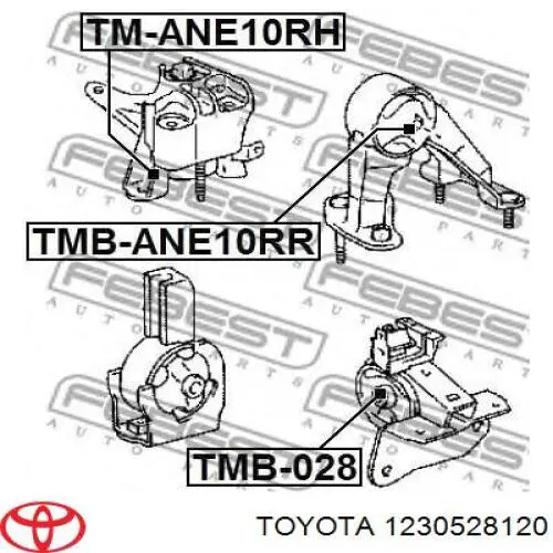 1230528120 Toyota soporte de motor derecho