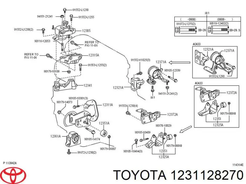 Soporte para taco de motor delantero para Toyota RAV4 (A3)