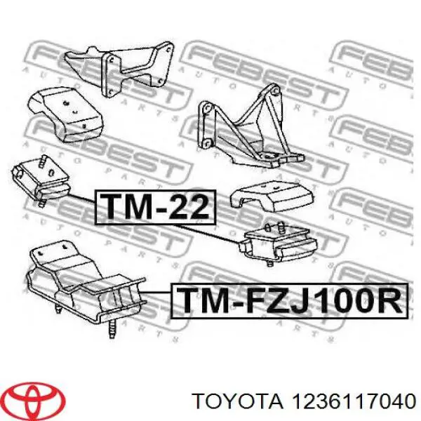 1236117040 Toyota soporte de motor, izquierda / derecha