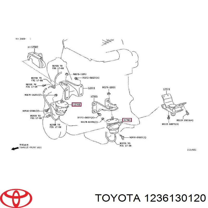 Soporte motor delantero para Toyota Land Cruiser (J150)