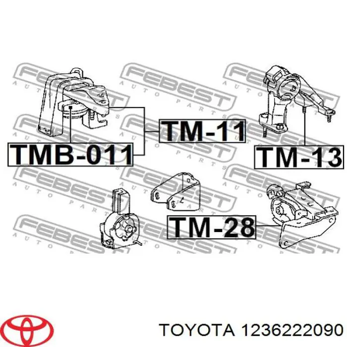 1236222090 Toyota soporte de motor derecho