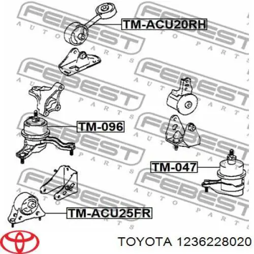 Soporte de motor derecho 1236228020 Toyota