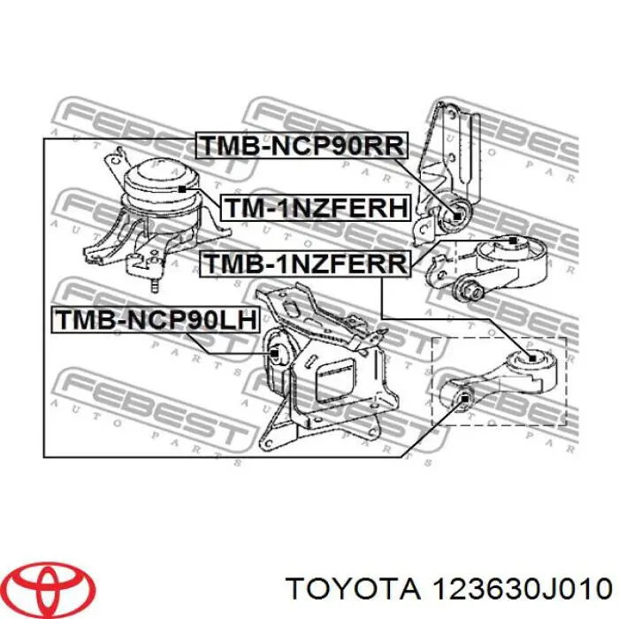 Comprar 123630J010 Toyota Soporte de motor trasero
