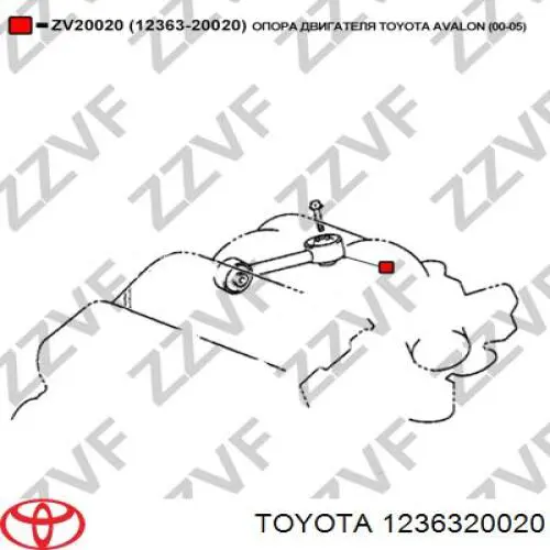 Cojín del motor (soporte) superior derecho para Toyota Camry (V20)