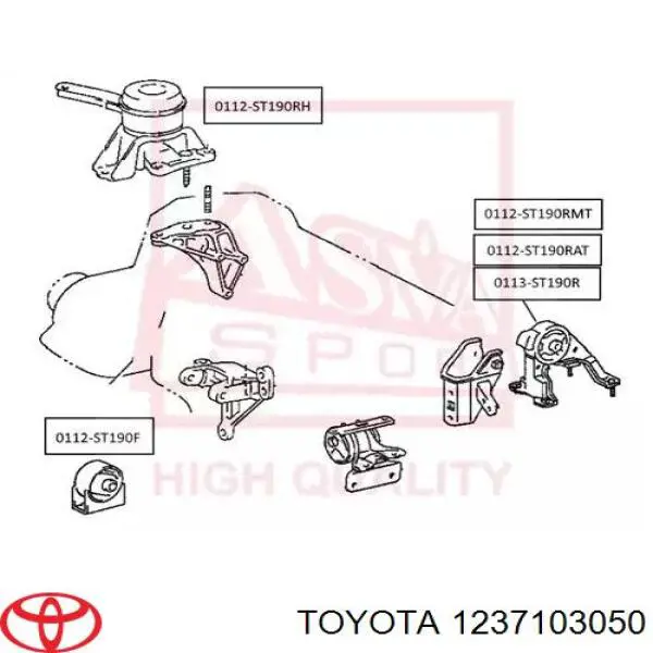 1237103050 Toyota soporte de motor trasero