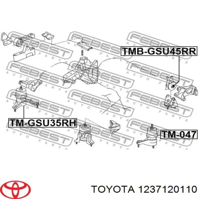 Soportes de motor trasero Toyota 1237120110 precio, desde 52,35 EUR