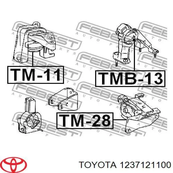 1237121100 Toyota soporte de motor trasero