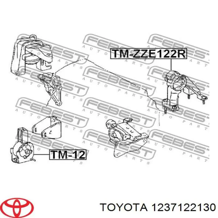 Soporte de motor trasero Toyota Corolla E12U