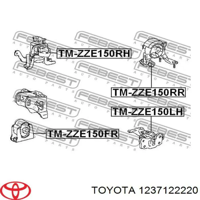 1237122220 Toyota soporte de motor trasero