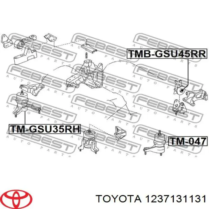 Soporte de motor trasero para Lexus RX (U3_)