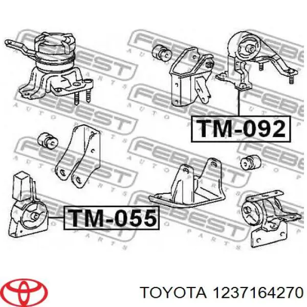 1237164270 Toyota soporte de motor trasero