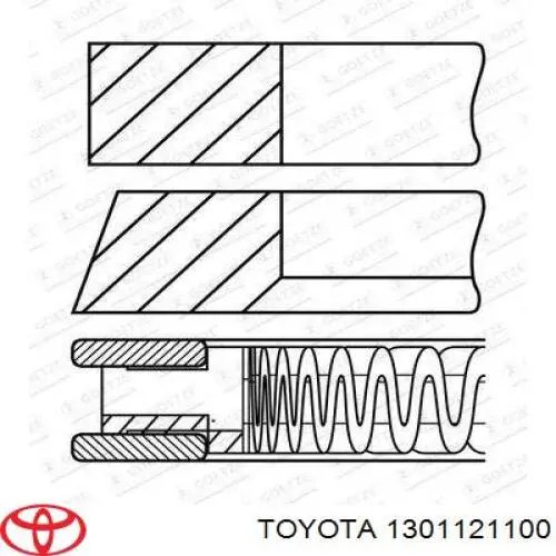 Juego de anillos de pistón, motor, STD para Toyota Prius (NHW20)