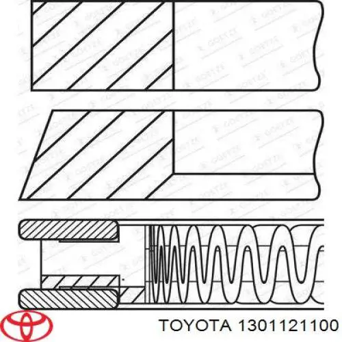 Comprar 1301121100 Toyota Juego de anillos de pistón, motor, STD