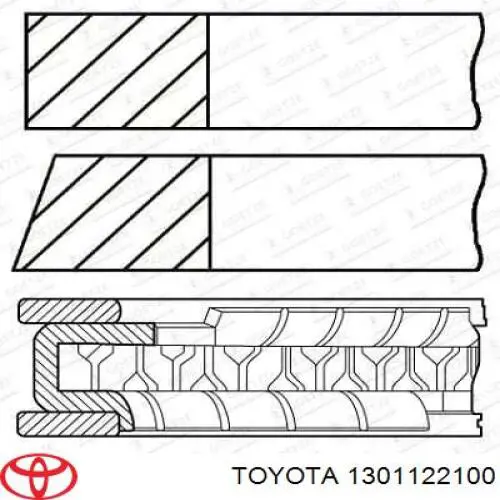 Comprar 1301122100 Toyota Juego de anillos de pistón, motor, STD