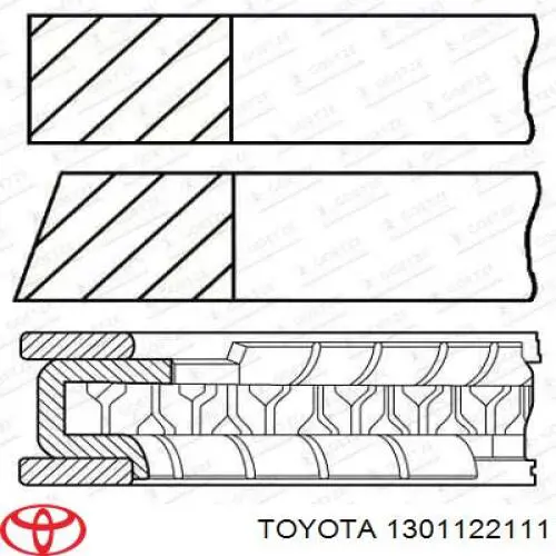 Juego de aros de pistón de motor, cota de reparación +1,00 mm para Toyota Auris (E15)