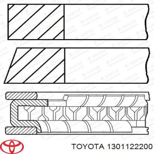 Comprar 1301122200 Toyota Juego de anillos de pistón, motor, STD