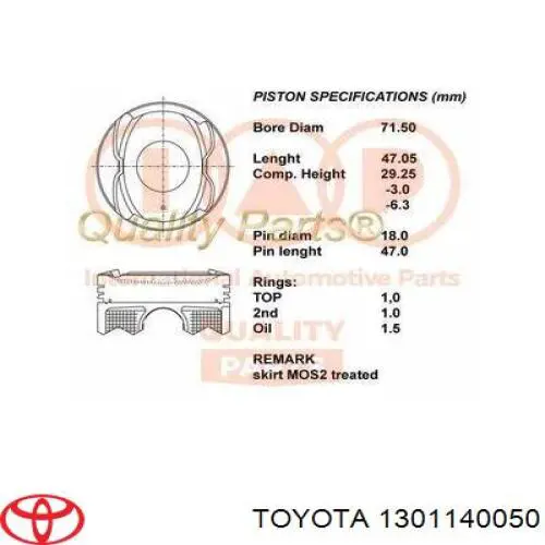 Juego de anillos de pistón, motor, STD para Toyota Yaris (P13)