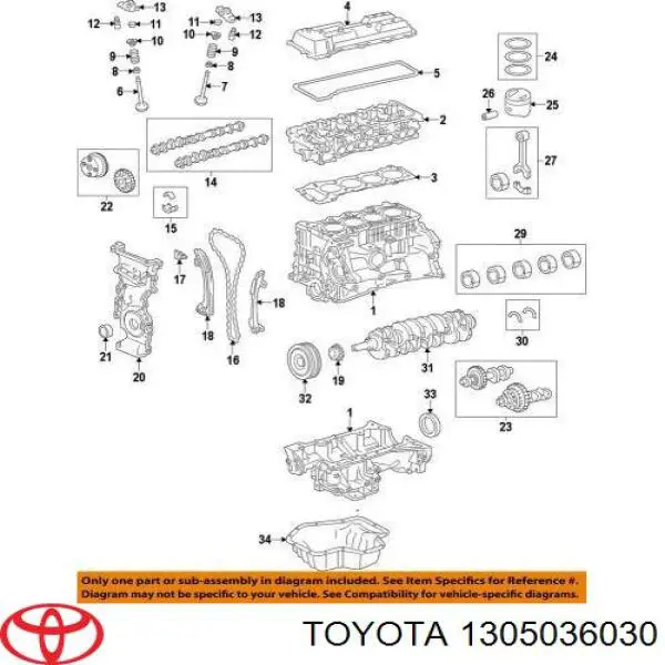 1305036030 Toyota rueda dentada, árbol de levas lado de admisión