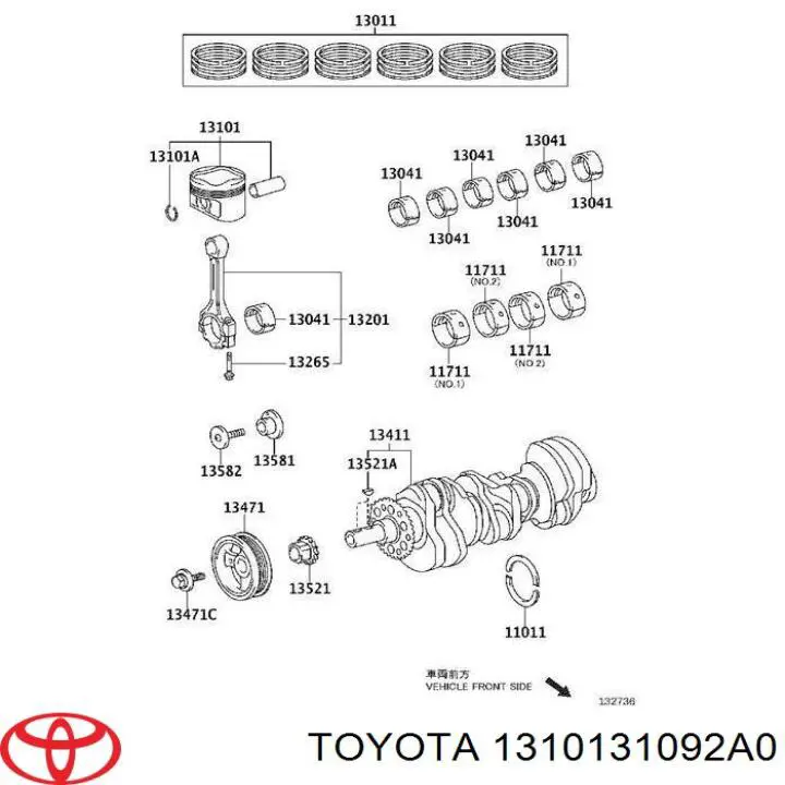 Pistón con bulón sin anillos, STD Toyota 1310131091 precio, desde 67,82 EUR