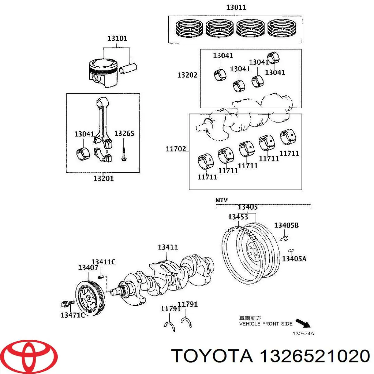Tornillo de biela Toyota 1326521020 precio, desde 8,09 EUR