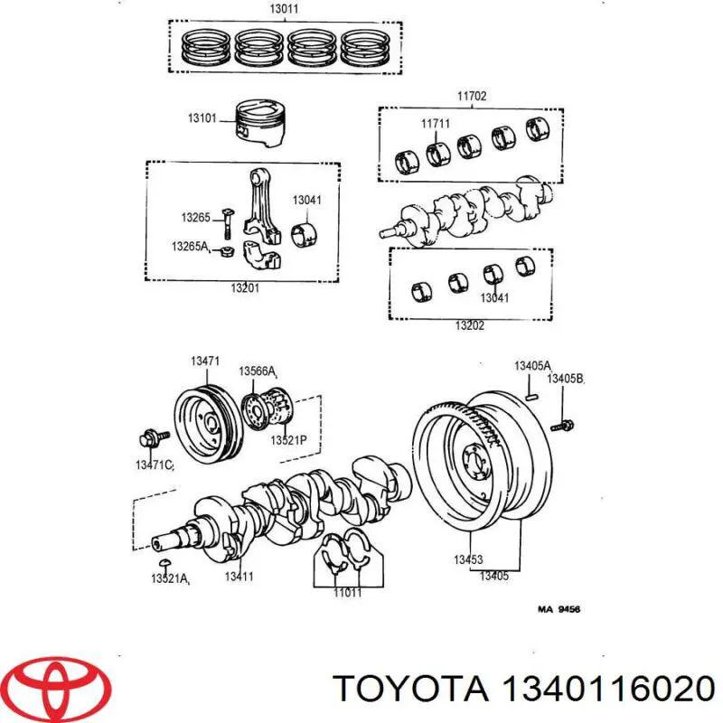 1340116020 Toyota cigüeñal