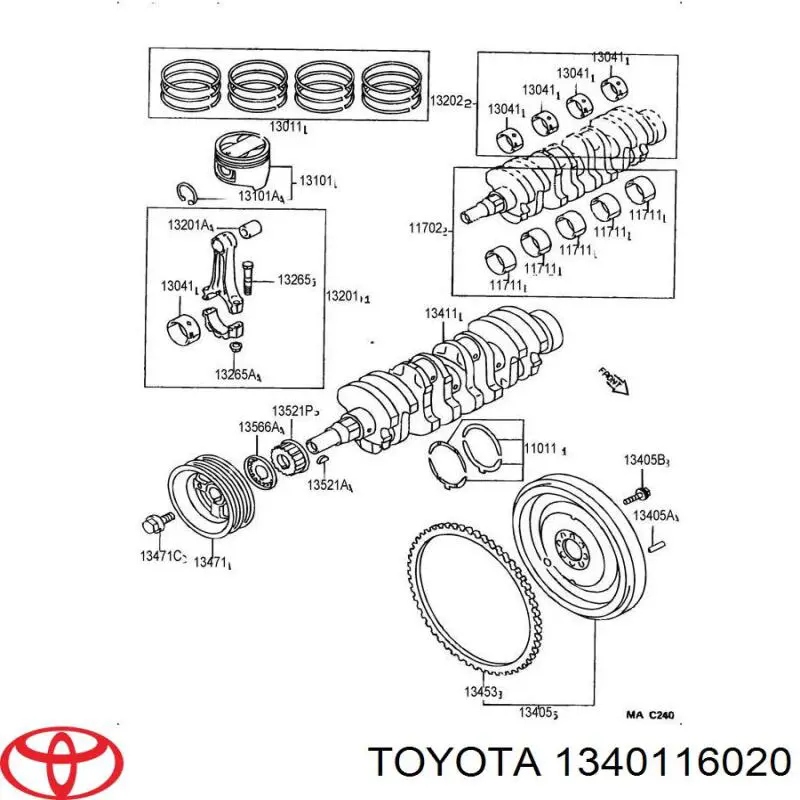 Cigüeñal Toyota Corolla liftback (E9) (1987 - 1992) precio, desde 1733,45 EUR