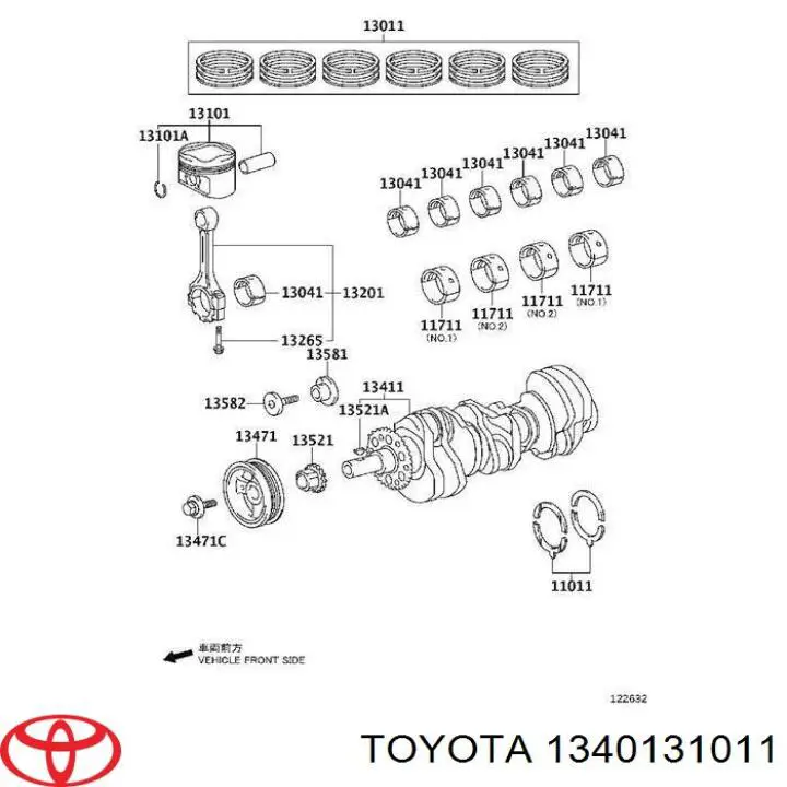 Cigüeñal Toyota 1340131011 precio, desde 2799,80 EUR