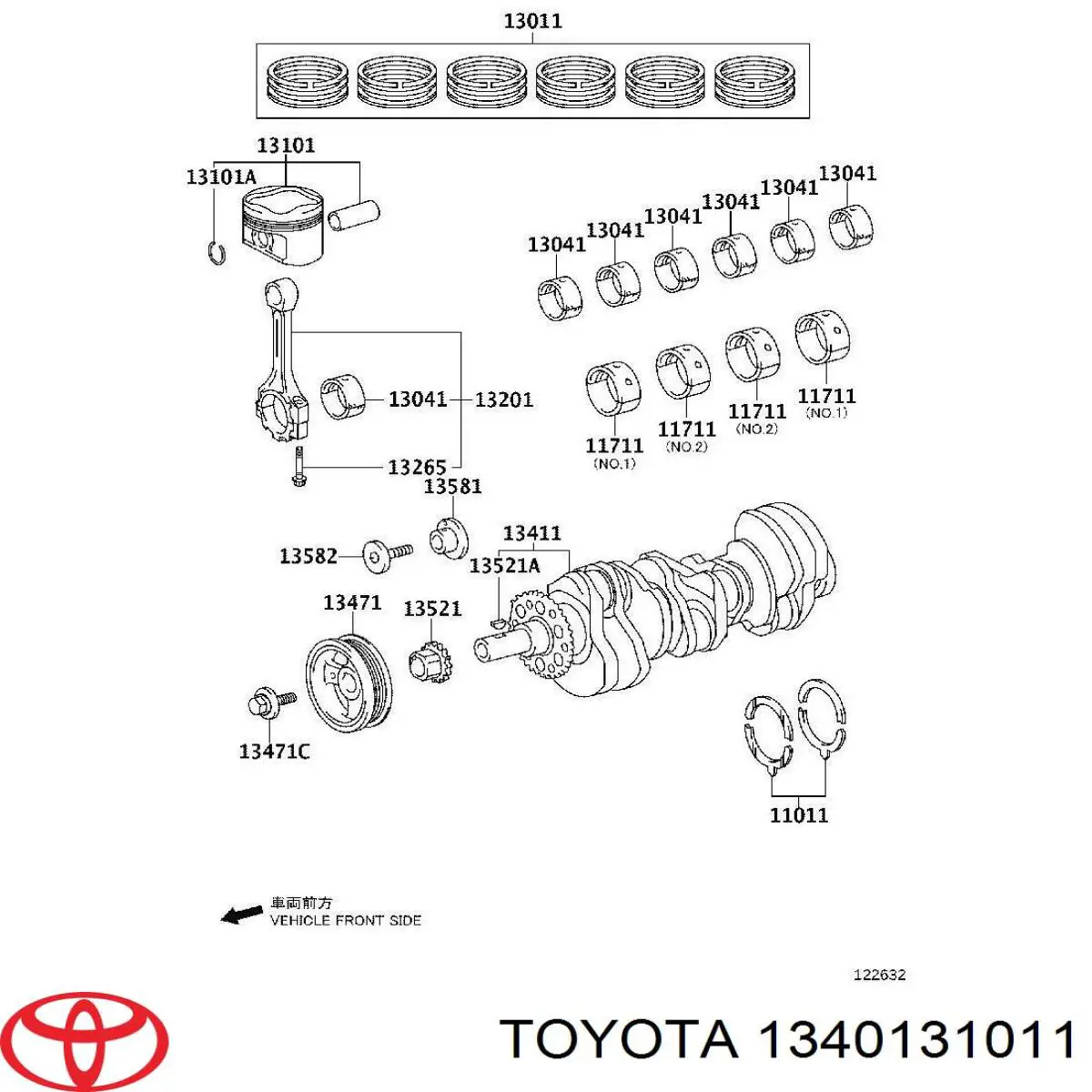 1340131011 Toyota cigüeñal