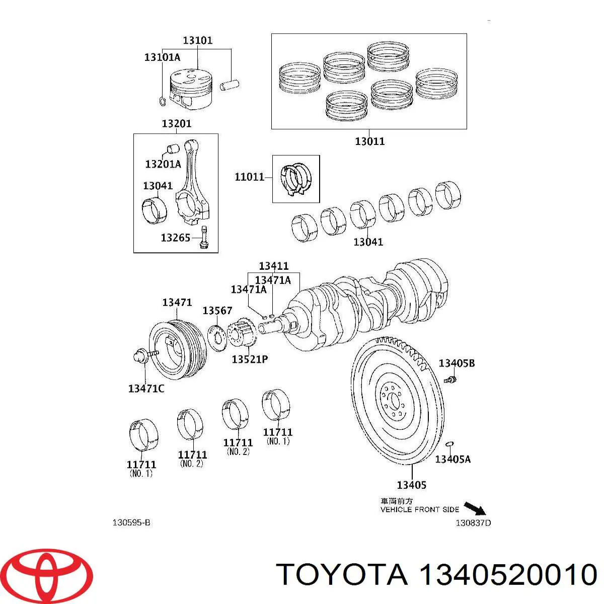 1340520010 Toyota volante motor