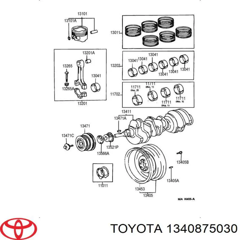 1340875030 Toyota polea de cigüeñal