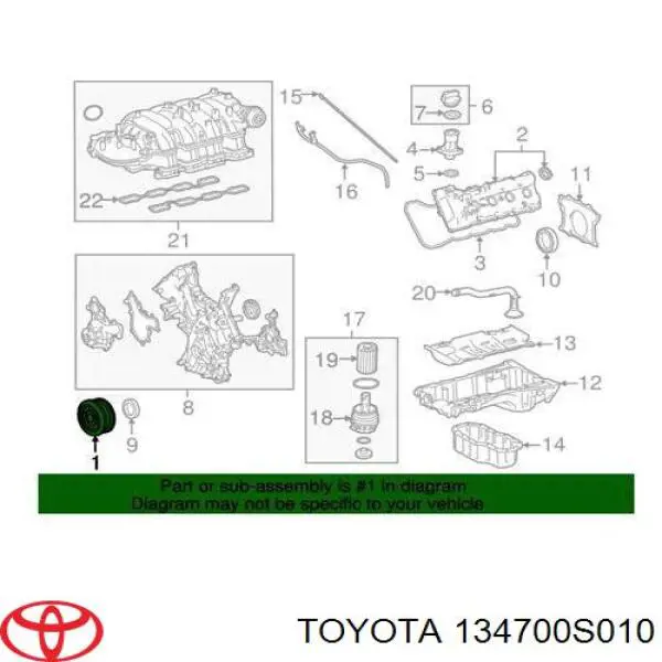 Polea del cigüeñal Toyota 134700S010 precio, desde 92,18 EUR