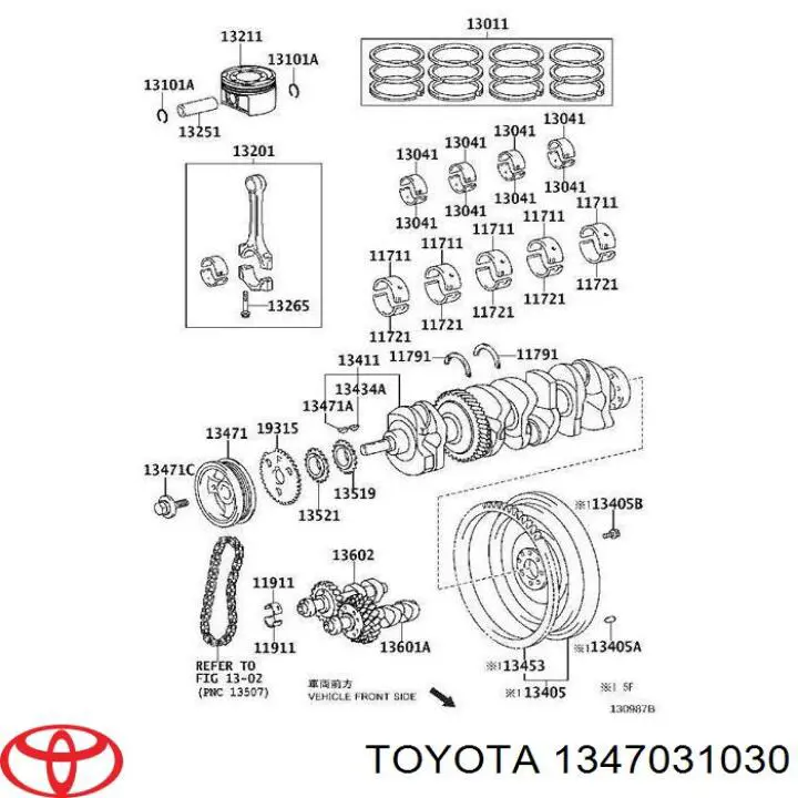 Polea del cigüeñal Toyota 1347031030 precio, desde 56,61 EUR