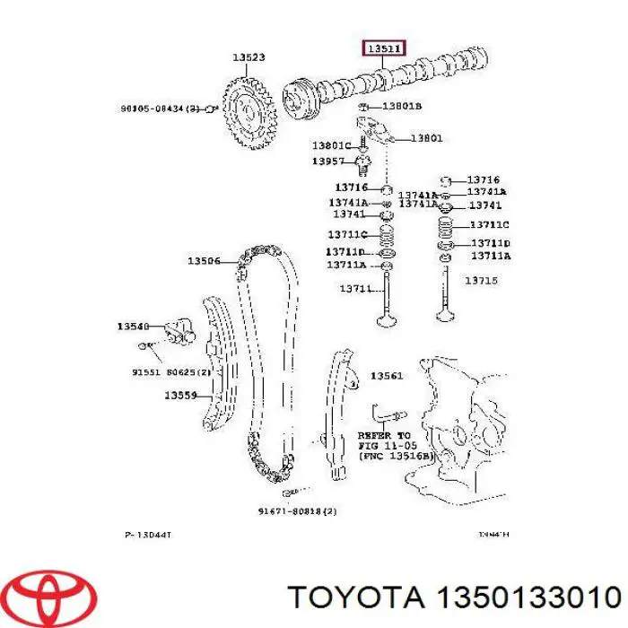 1350133010 Toyota Kit árbol de levas