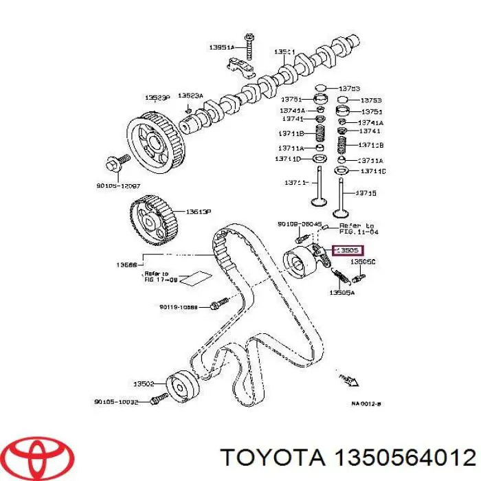 Tensor de la correa de distribución Toyota 1350564012 precio, desde 26,95 EUR