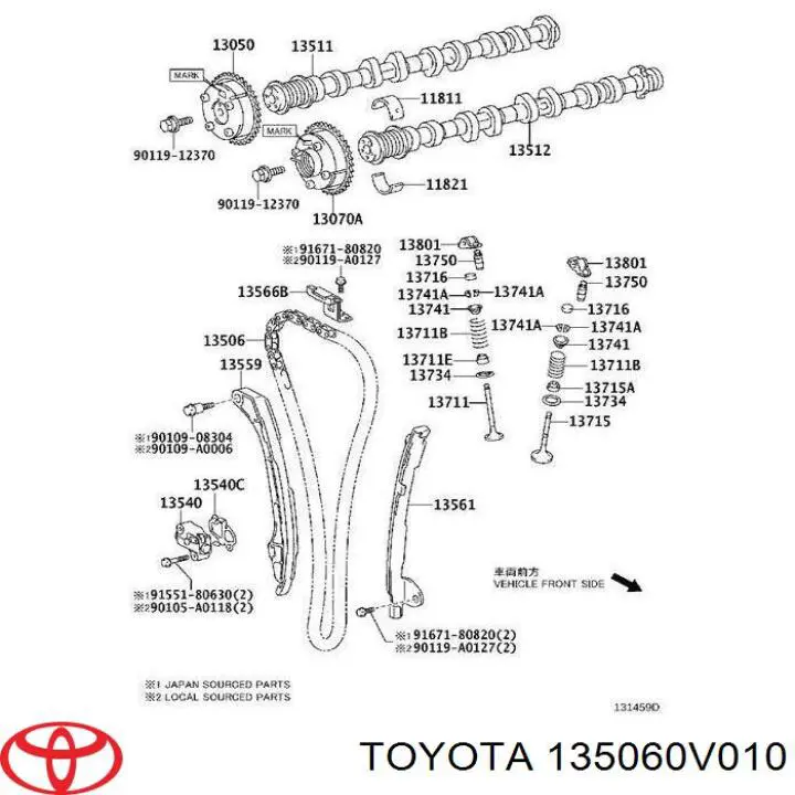 Cadena de distribución Toyota 135060V010 precio, desde 85,46 EUR