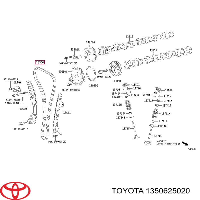 Cadena de distribución para Toyota HIGHLANDER (U7, H7)